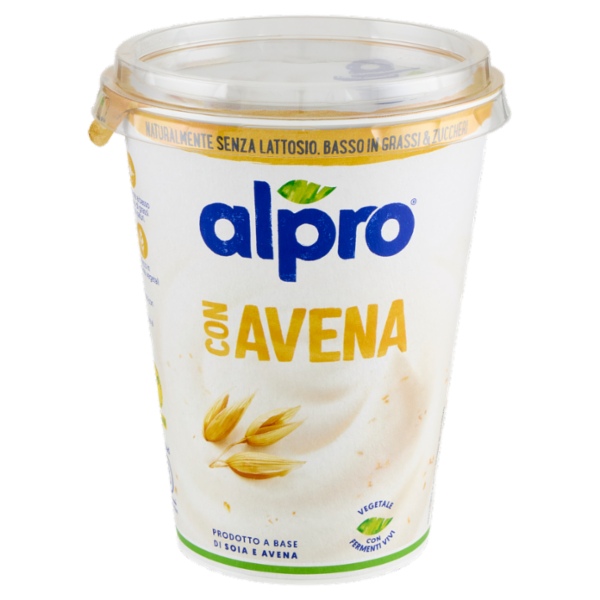 ALPRO Alternativa Vegetale allo Yogurt, a base di Soia e Avena, basso in Grassi, No Lattosio, 400g