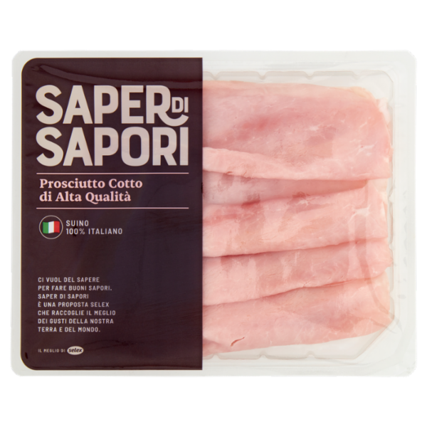Selex Saper di Sapori Prosciutto Cotto di Alta Qualità Nazionale a Fette 120 g