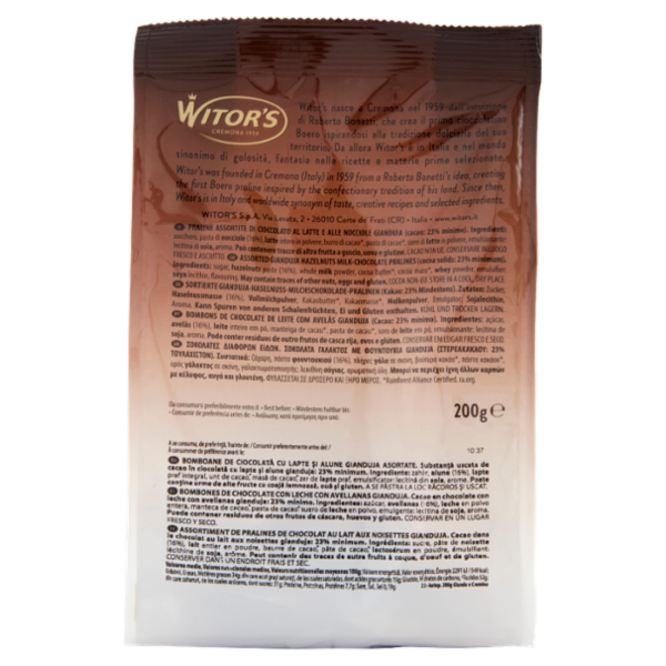 Witor's Gianduiotto e Cremino Cioccolato al Latte e alle Nocciole Gianduia 200 g