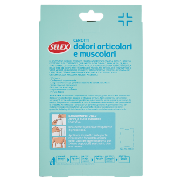 Selex Cerotti per Dolori Articolari e Muscolari 17x21,8 cm 2 pezzi