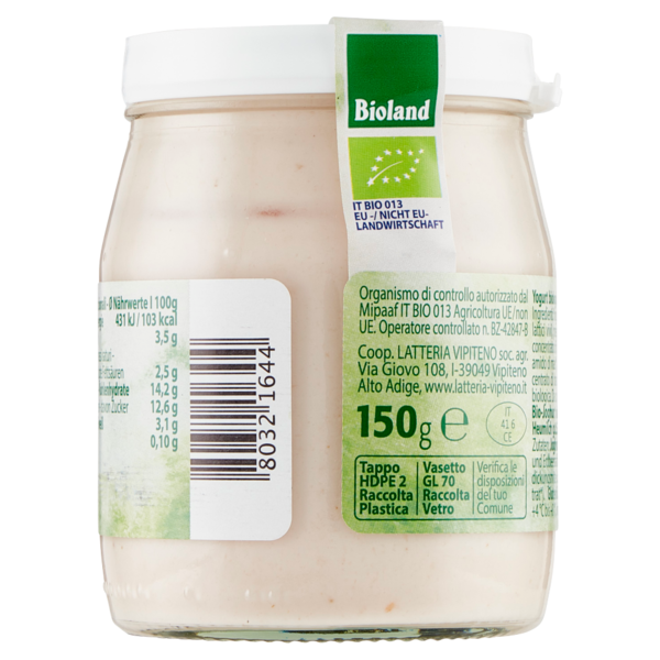 Sterzing Vipiteno bio yogurt da latte fieno fragola 150 g