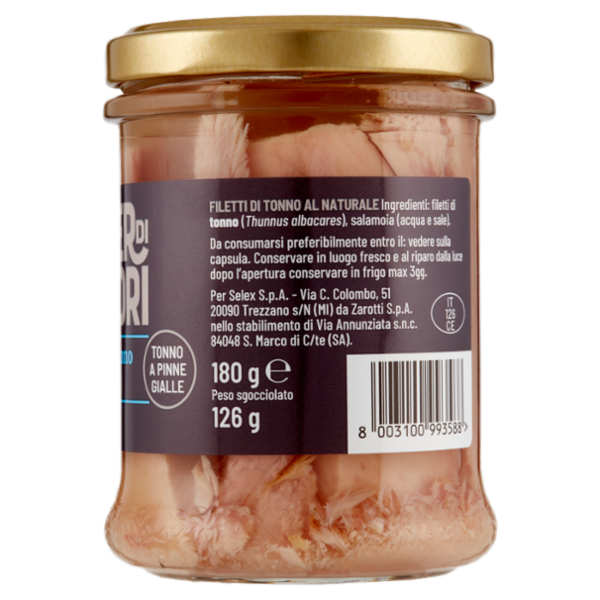 Selex Saper di Sapori Filetti di Tonno al Naturale 180 g