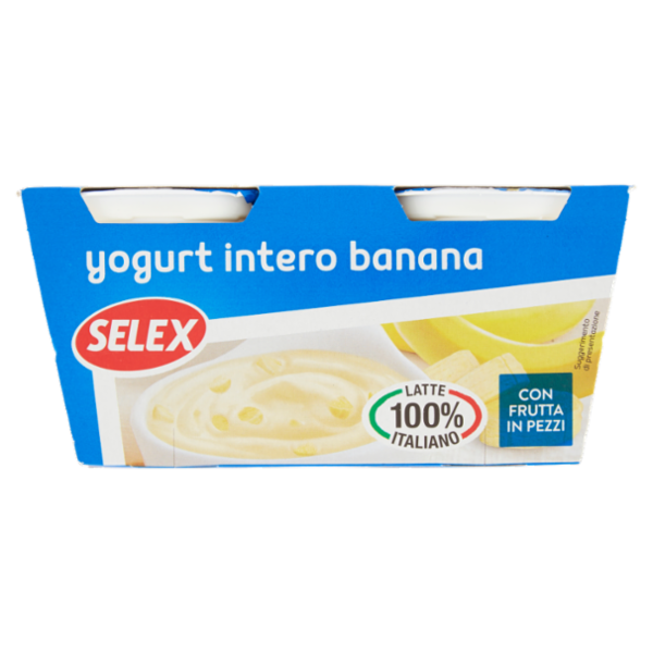 Selex Yogurt Intero Banana con Frutta in Pezzi 2x125 g