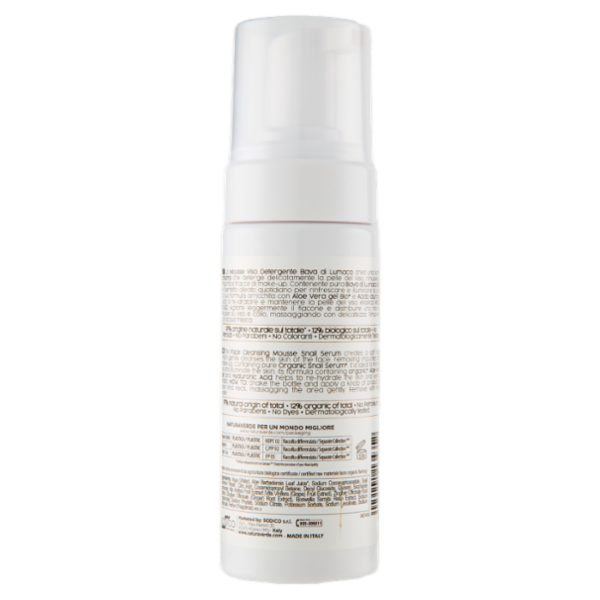 Naturaverde Natural Beauty Bio Bava di Lumaca Mousse Detergente Rinfrescante 150 ml