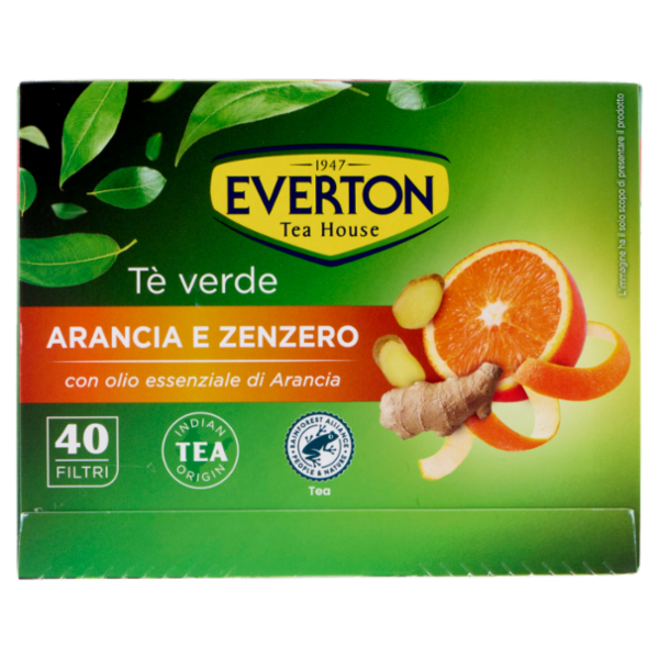 Everton Tè verde Arancia e Zenzero Filtri 40 x 1,3 g