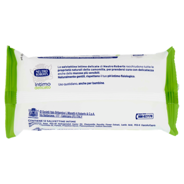 Neutro Roberts Intimo delicato con estratto di camomilla Salviettine Intime 12 pz
