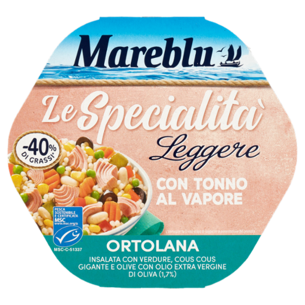 Mareblu Le Specialità Leggere con Tonno al Vapore Ortolana 220 g