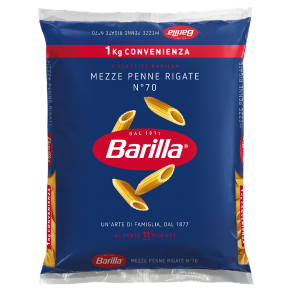 Barilla Pasta Mezze Penne Rigate n.70 CELLO CONV 1Kg