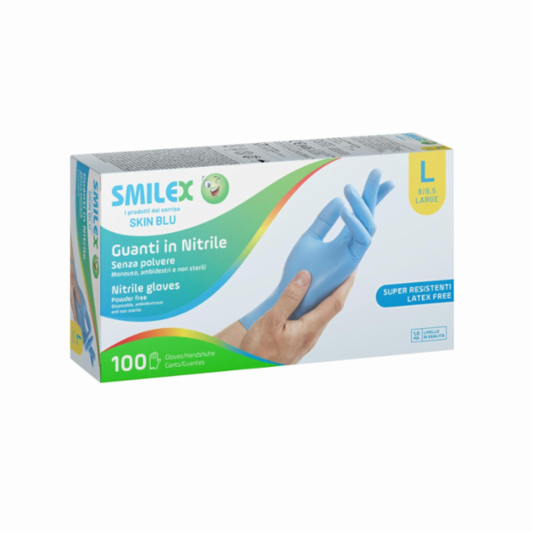 Smilex 100 Guanti in Nitrile Skin Blu Taglia L
