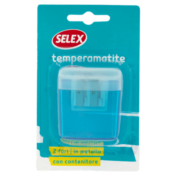 Selex Temperamatite in Metallo 2 Fori con Lattina Contenitore