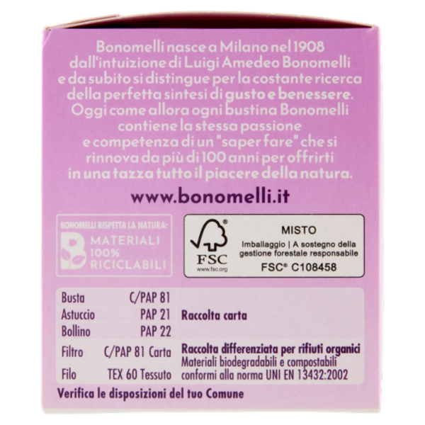 Bonomelli Regolarità Tisana per Infusione 16 Filtri 32 g