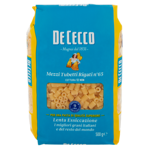De Cecco Mezzi Tubetti Rigati n°65 500 g