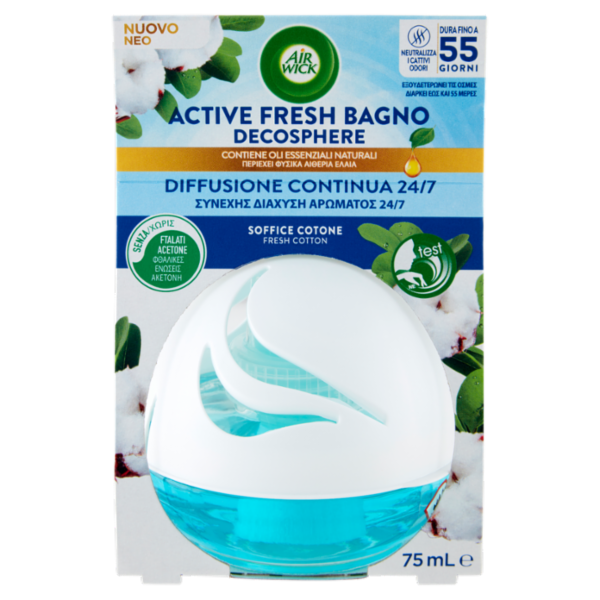 Air Wick Active Fresh Bagno Soffice Cotone 75 mL