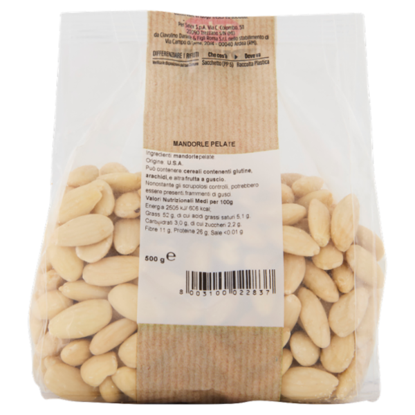 Selex Frutta Secca Mandorle Pelate 500 g