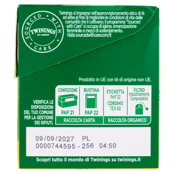 Twinings Limone Tè Verde aromatizzato Antiossidante e Supporto Metabolismo 25 filtri The 50 g