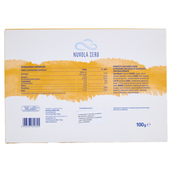 Nuvola Zero Pasquetta Zero con gocce di cioccolato 100 g