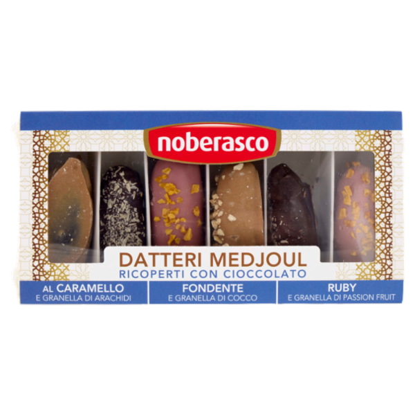 noberasco Datteri Medjoul Ricoperti di Cioccolato al Caramello, Fondente, Ruby 150 g