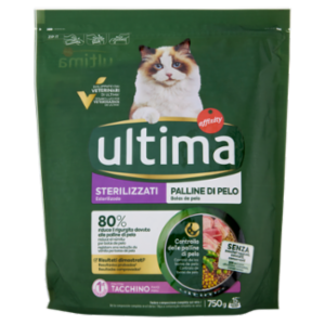 Ultima Cat Sterilizzati Palline Di Pelo Con Tacchino 750 g
