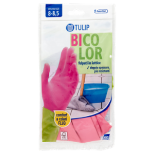 Tulip Bicolor Guanti Felpati In Lattice Misura 8-8,5 1 Paio