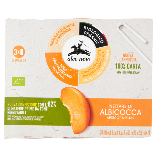 alce nero Nettare di Albicocca 3 x 200 ml