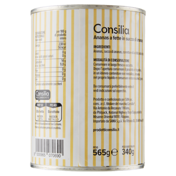 Consilia Ananas al Naturale 565 g
