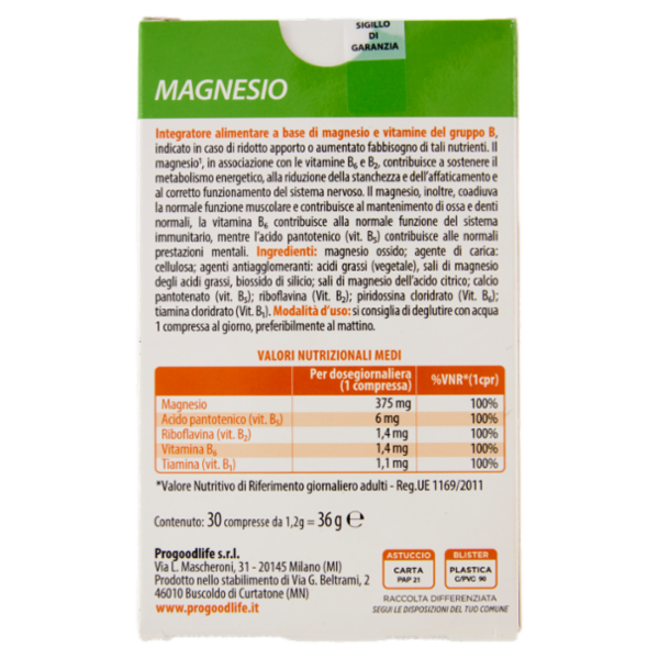 FeedLife Magnesio con vitamine del gruppo B Compresse 30 x 1,2 g