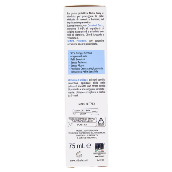 Nidra Baby Pasta Protettiva con Ossido di Zinco 75 mL