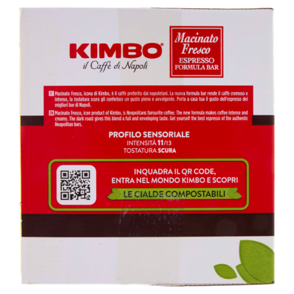 Kimbo Macinato Fresco Espresso Formula Bar 80 Cialde Compostabili* 584 g