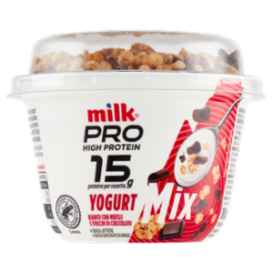 Milk Pro High Protein 15g Yogurt Bianco Con Muesli e Fiocchi Di Cioccolato 180 g