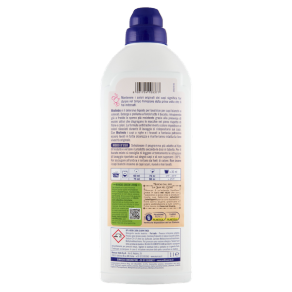 nuncas Biolindo Detersivo lavatrice Capi bianchi e colorati 1 l