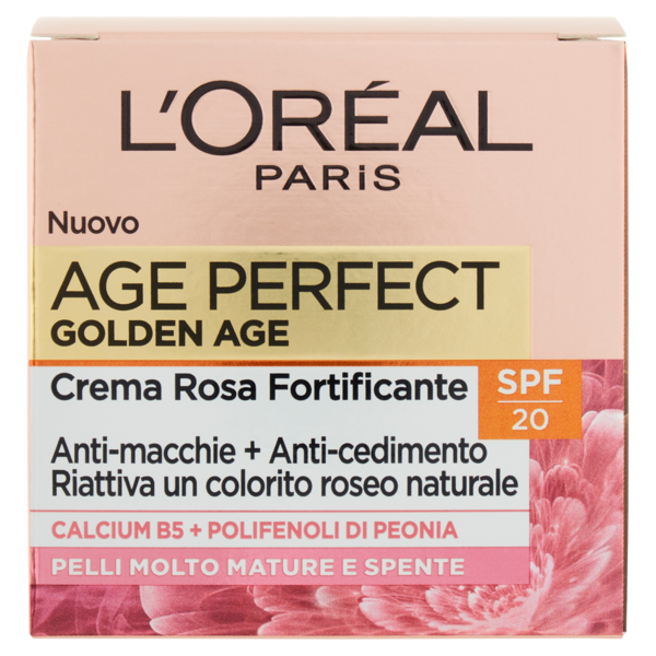 L'Oréal Paris Crema Viso Giorno Anti-età Age Perfect Golden Age, con SPF 20, 50 ml