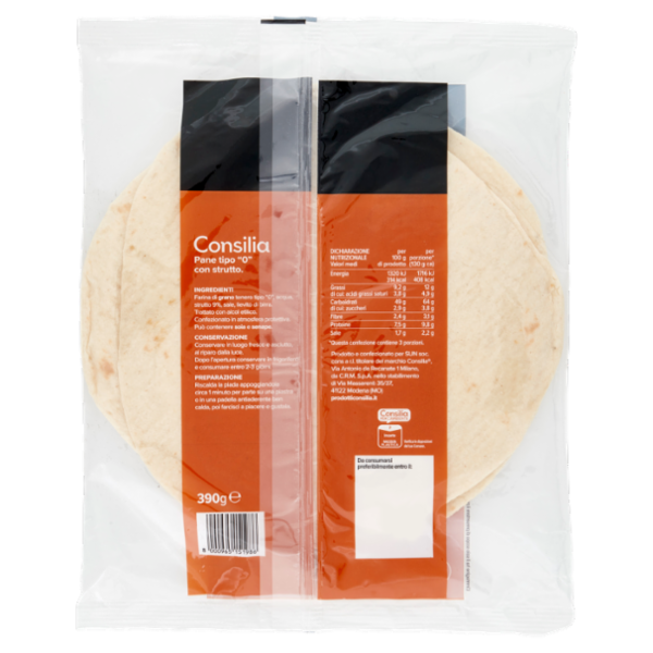 Consilia Piadina Sfogliata Extralarge 3 pezzi 390 g