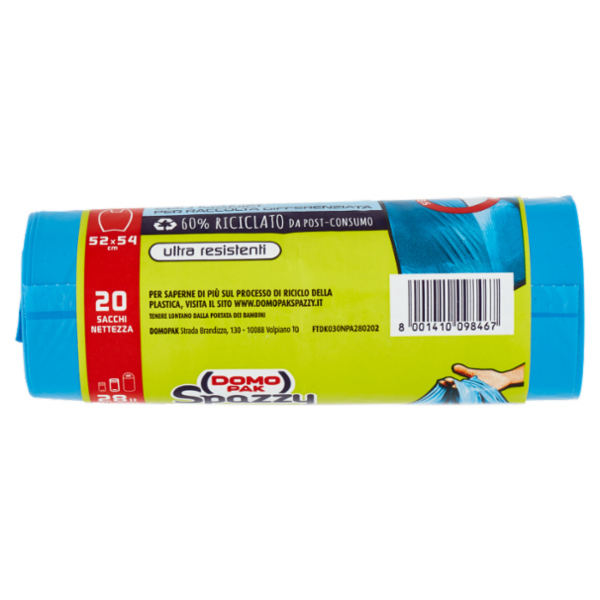 Domopak Spazzy Antiforo con Manici 28 lt Pattumiera Media 52x54 cm 20 pz