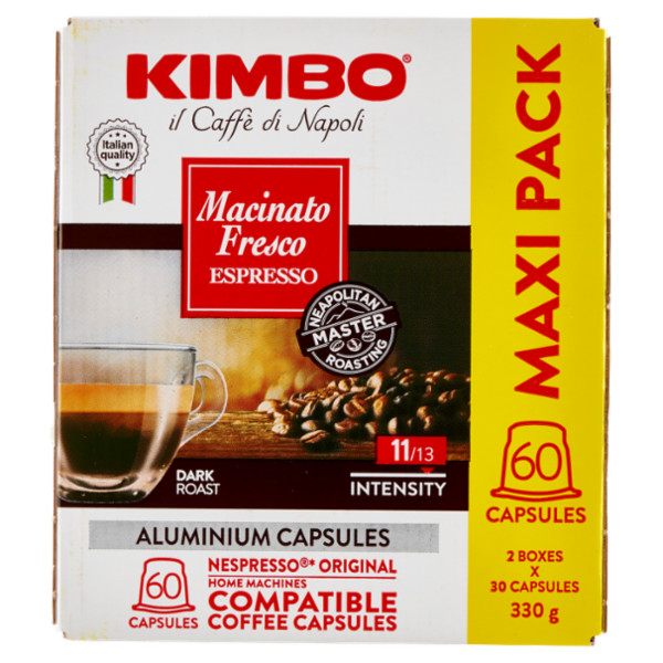 Kimbo Macinato Fresco Espresso Capsule Compatibili con le Macchine Nespresso* 2 x 165 g