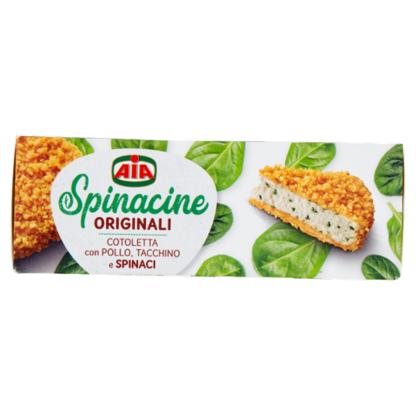Aia Spinacine Originali Cotoletta con Pollo, Tacchino e Spinaci Surgelate 300 g