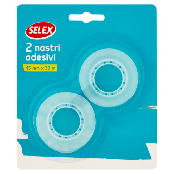 Selex Nastro Adesivo 15 mm x 33 m Trasparente 2 pezzi