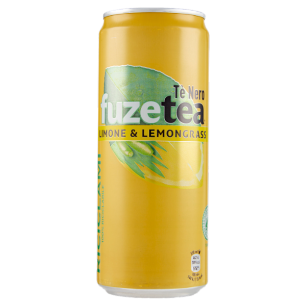 FUZE TEA, Tè Nero Limone con una nota di Lemongrass Sleek Can 330ml