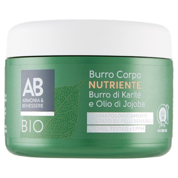 Armonia & Benessere Burro Corpo Nutriente Bio con Burro di Karitè e Olio di Jojoba 200 ml