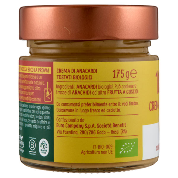 Euro Company 100% Crema di Anacardi Bio 175 g