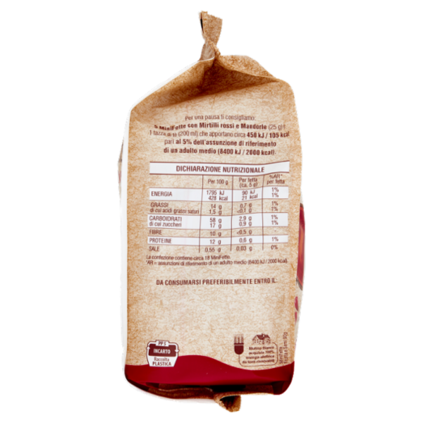 Mulino Bianco Mini Fette Biscottate con Mirtilli Rossi e Mandorle 90g