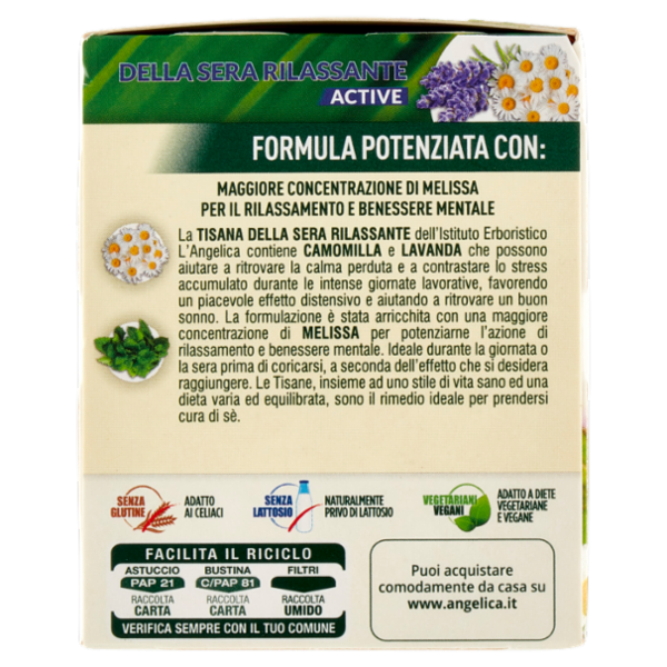 L'Angelica Le Tisane Della Sera Rilassante Active 18 Filtri 27,9 g