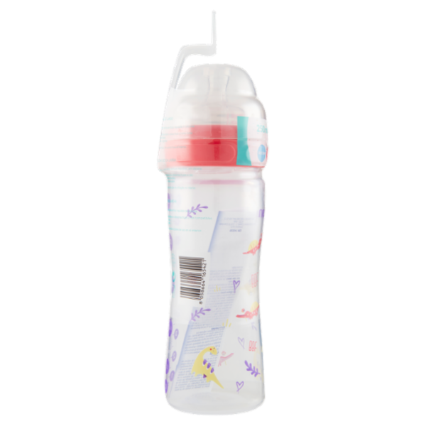 neo Baby Biberon Plastica Collo Largo 250 ml 2m+ Dino Rosa