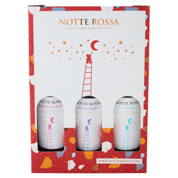 Notte Rossa Fiano Salento IGP + Negroamaro Rosato Salento IGP + Negroamaro Salento IGP 3 x 0,75 L