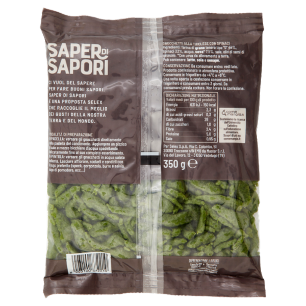 Selex Saper di Sapori Spaztle Freschi con Spinaci 350 g