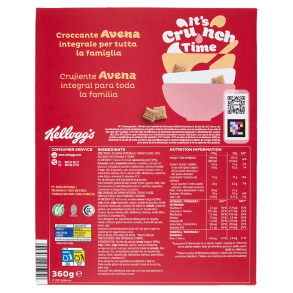 Kellogg's Oaties Avena Croccante 360 g