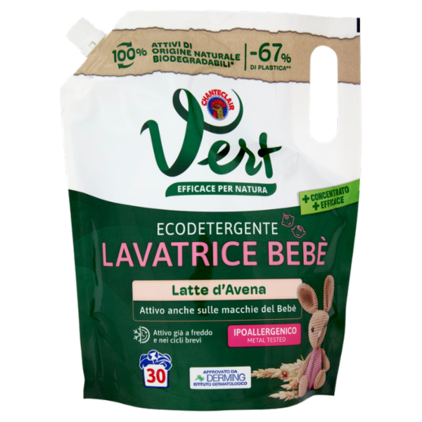 Vert di Chanteclair Ecodetergente Lavatrice Bebè Latte d'Avena 1200 ml