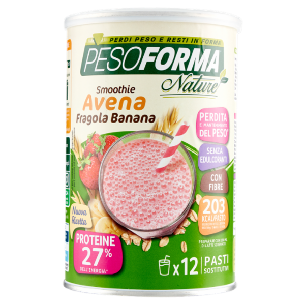 Pesoforma Nature Smoothie gusto Avena Fragola e Banana, sostitutivo del pasto, 203kcal a pasto, 420g