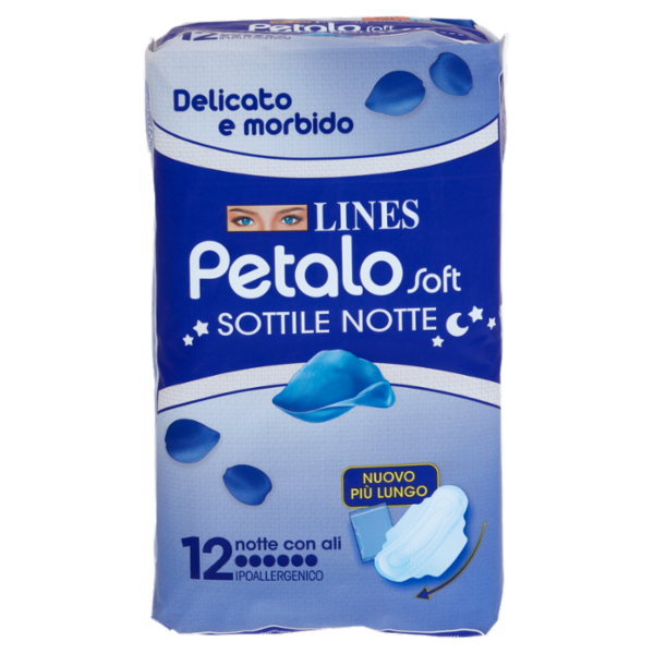 Lines Petalo Soft Sottile notte con ali 12 pz