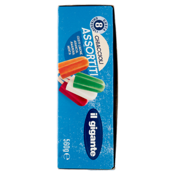 IL GIGANTE Ghiaccioli Assortiti Gusti Limone, Arancia, Amarena, Menta 8 x 70 g