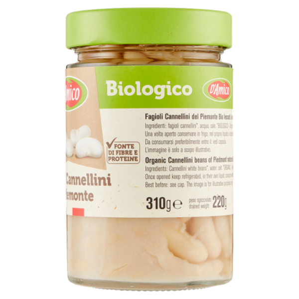 D'Amico Fagioli Cannellini del Piemonte Biologico 310 g
